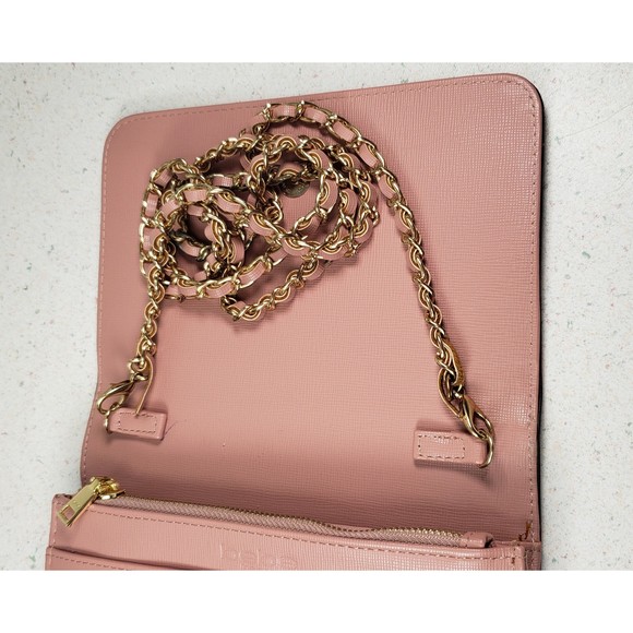Vintage BeBe Los Angeles Aliab Fl ap Peach Crossbody Quilted Chain Stud Strap - Picture 9 of 10